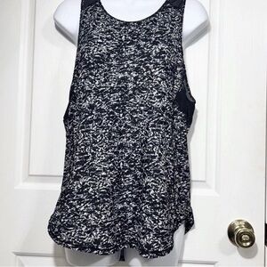Lululemon Sculpt Tank Top Black White Crackle Static Mesh Back Size 6